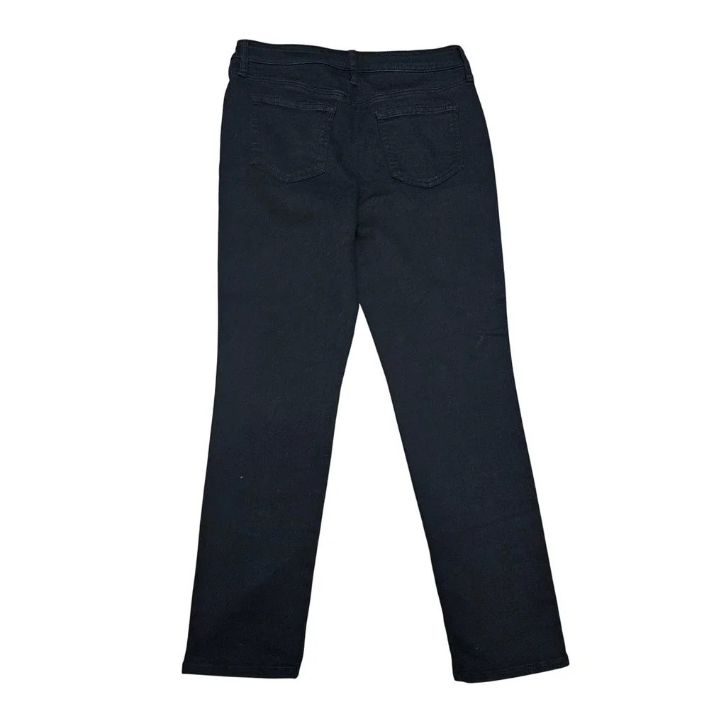 Chicos Black Straight Leg Jeans Womens Stretch‎ Denim Pants 5-Pocket Classic